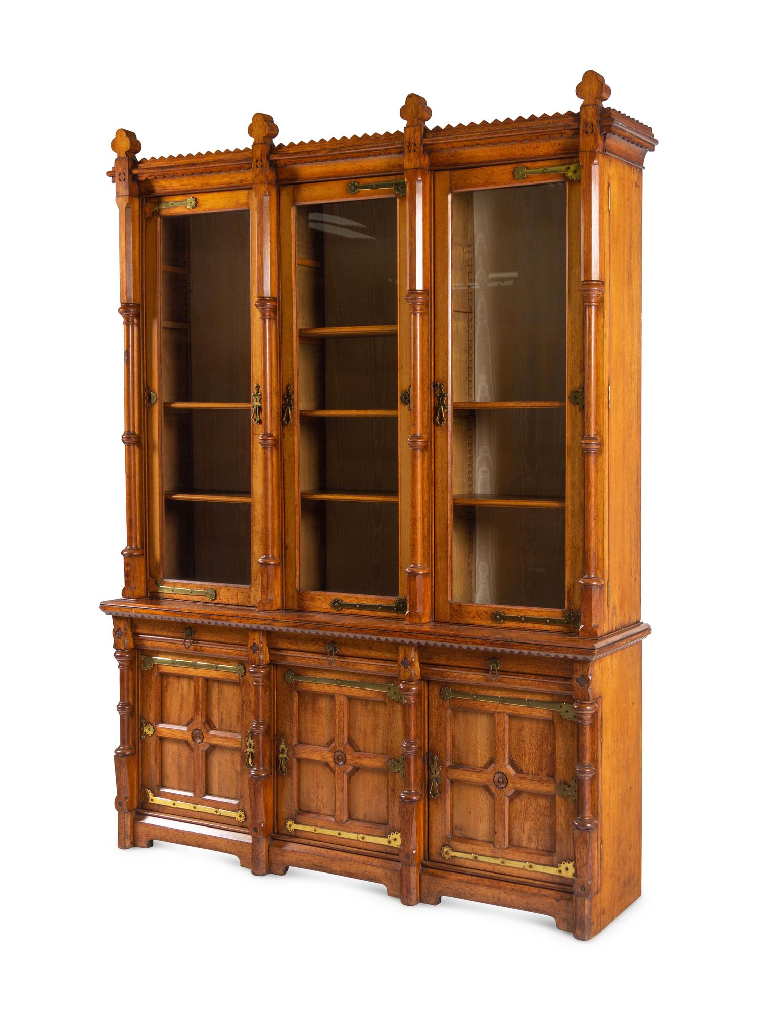 A Victorian Arts and Crafts Oak Bookcase