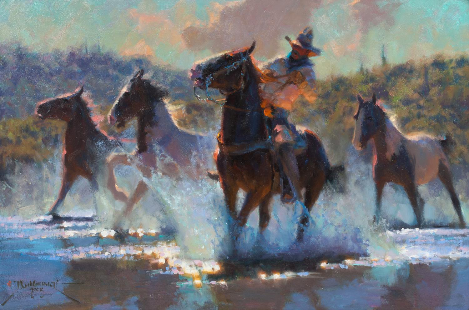 Dan Mieduch, (American, b. 1947), Rompin' Through the Hassayampa