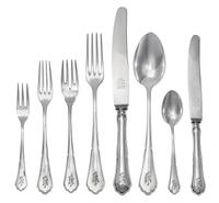 A German Silver Flatware Service for Twelve, Bremer Silberwarenfabrik AG, Bremen, 20th Century, comprising: 12 dinner knives 12 dinner