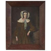 American School 19th century Small portrait of a lady, circa 1840