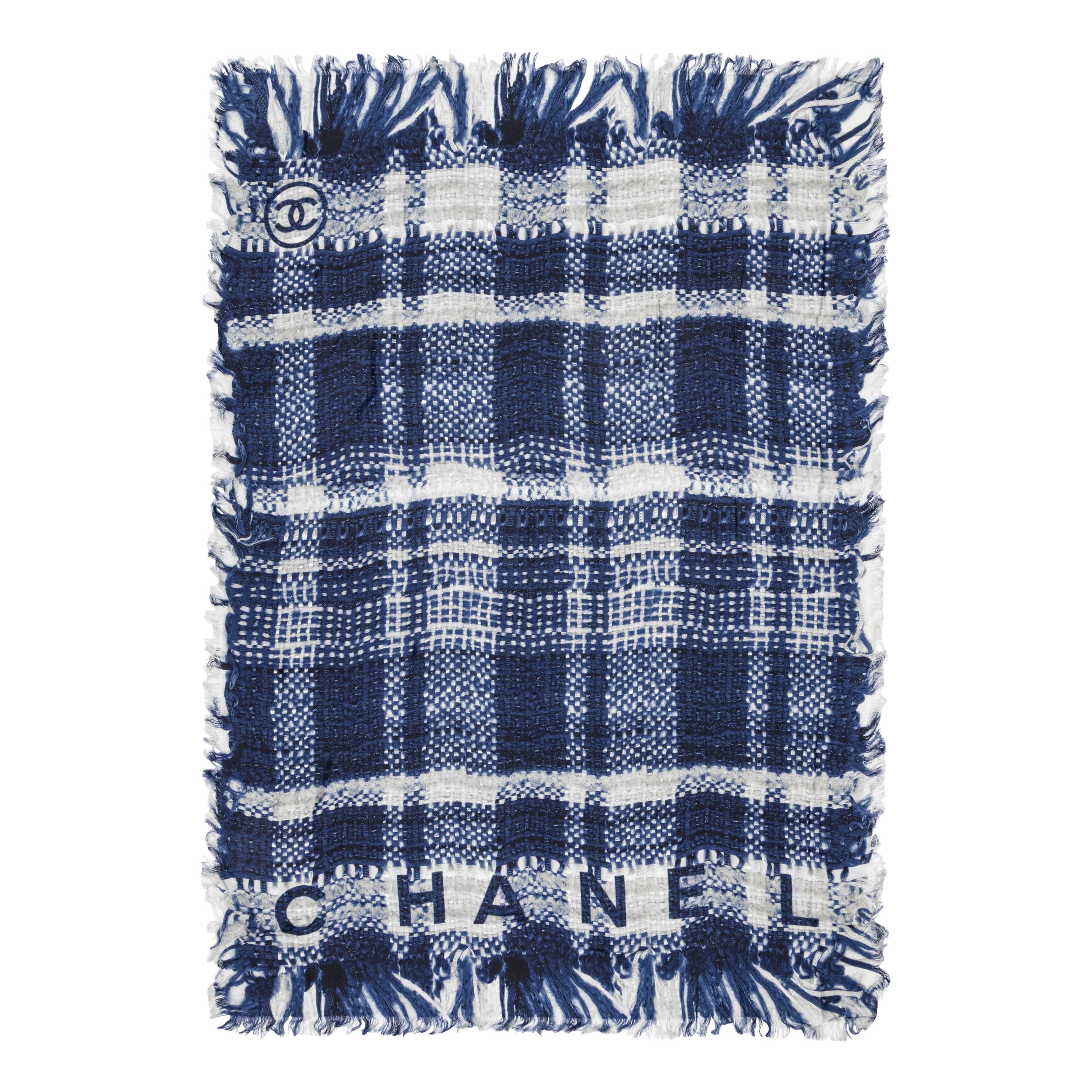 Chanel, Tweed-Print Silk Shawl