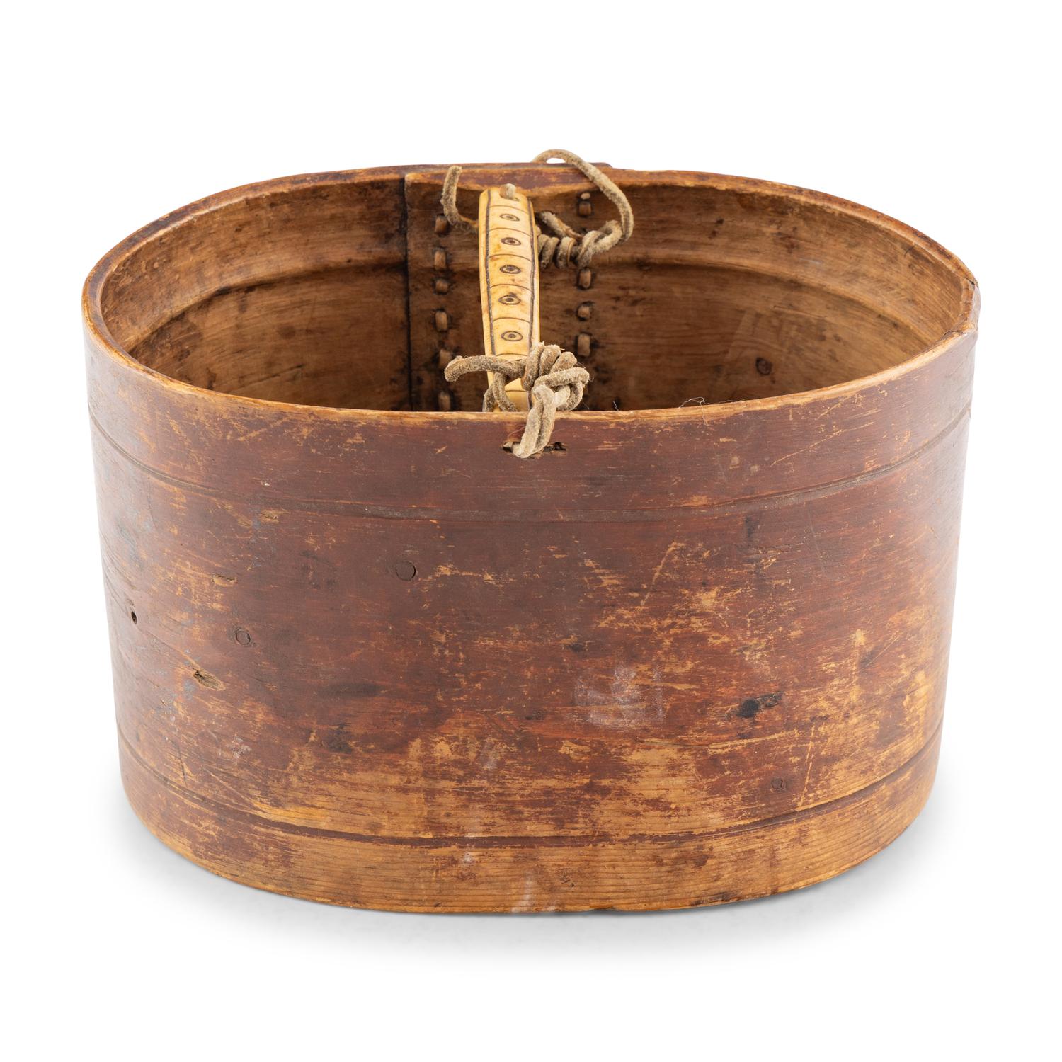 Yup'ik Bentwood Bucket, with Handle