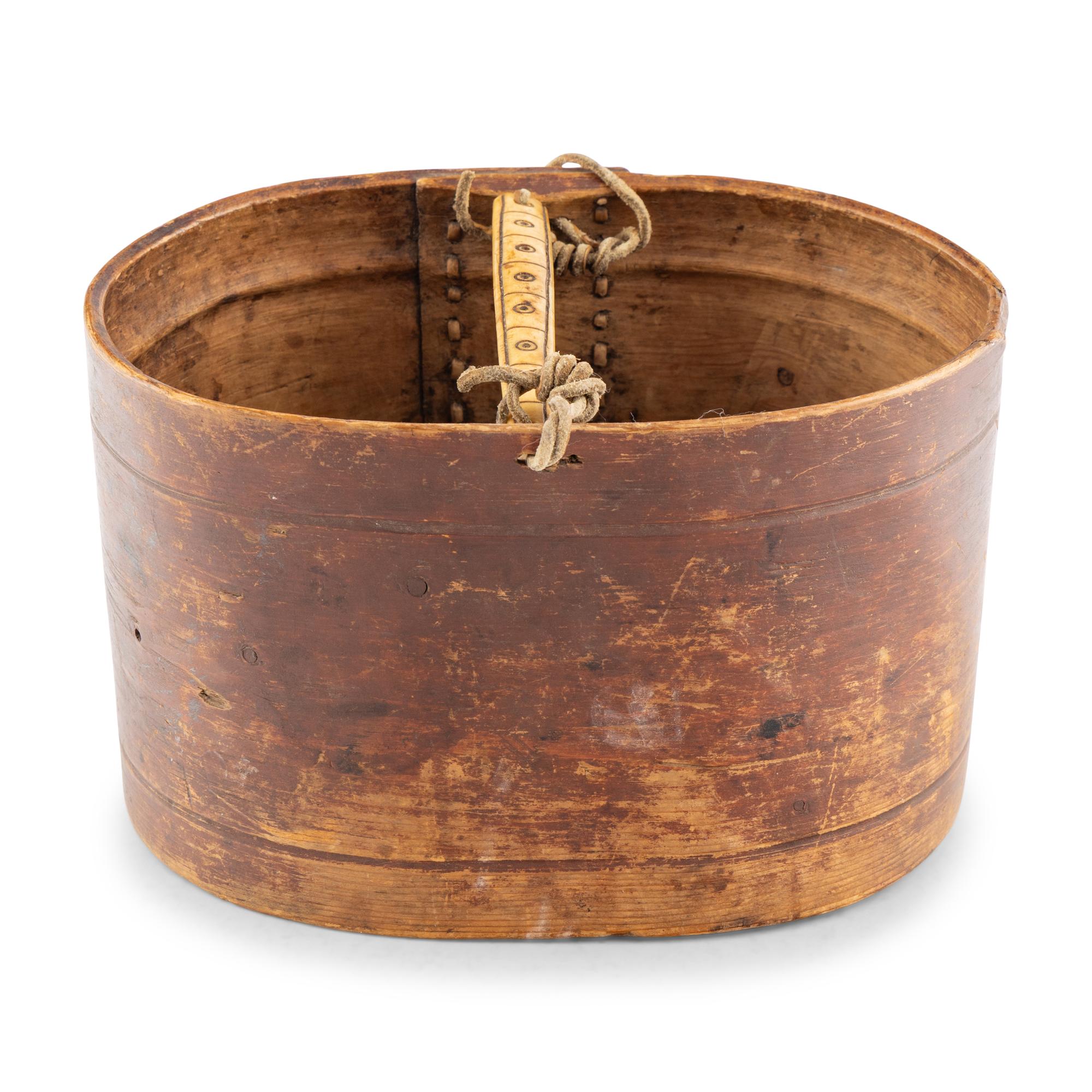 Yup'ik Bentwood Bucket, with Handle