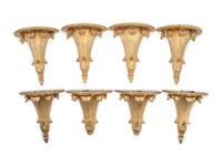 A Set of Eight Continental Giltwood Brackets