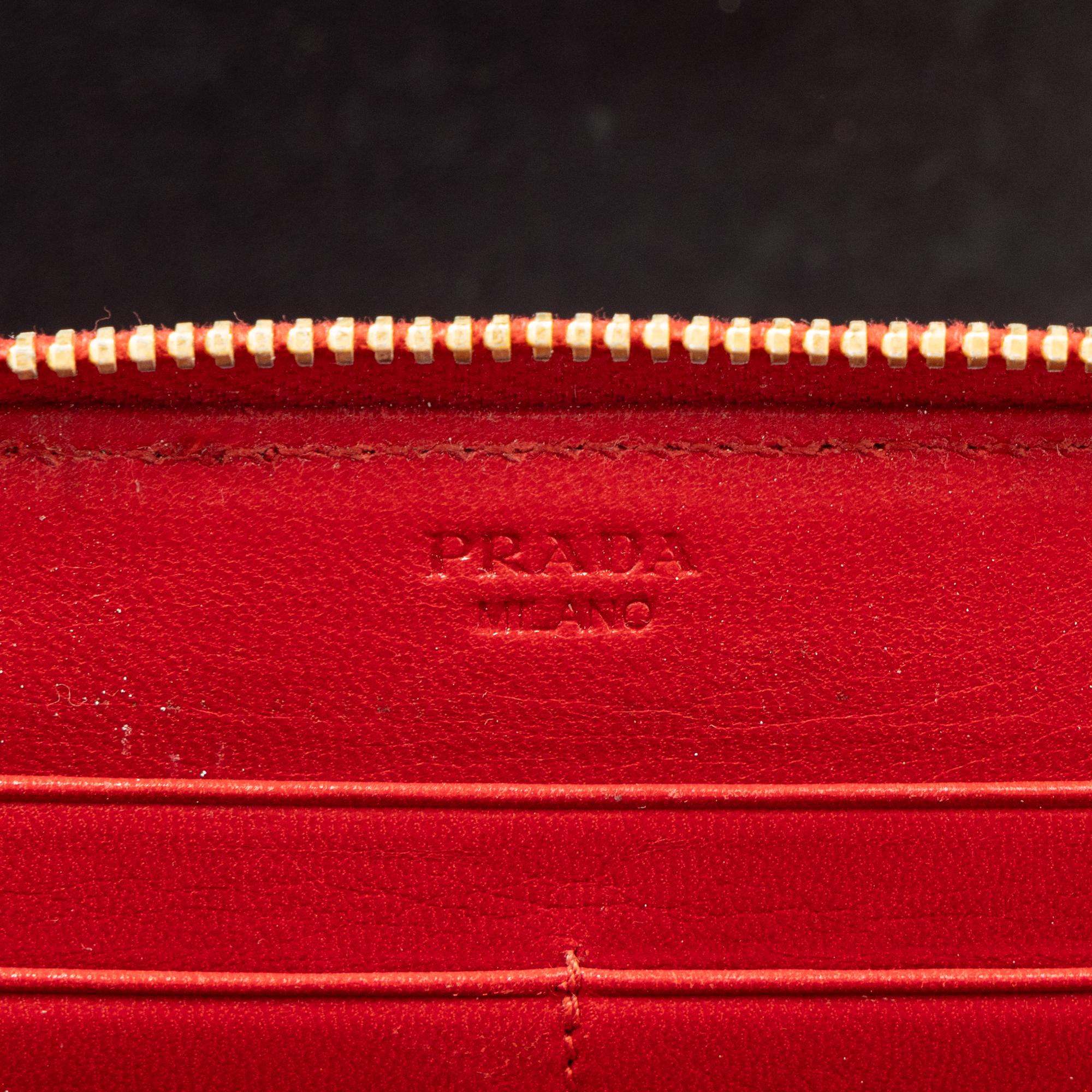 PRADA, SMOKING LIPS LEATHER CLUTCH & WALLET