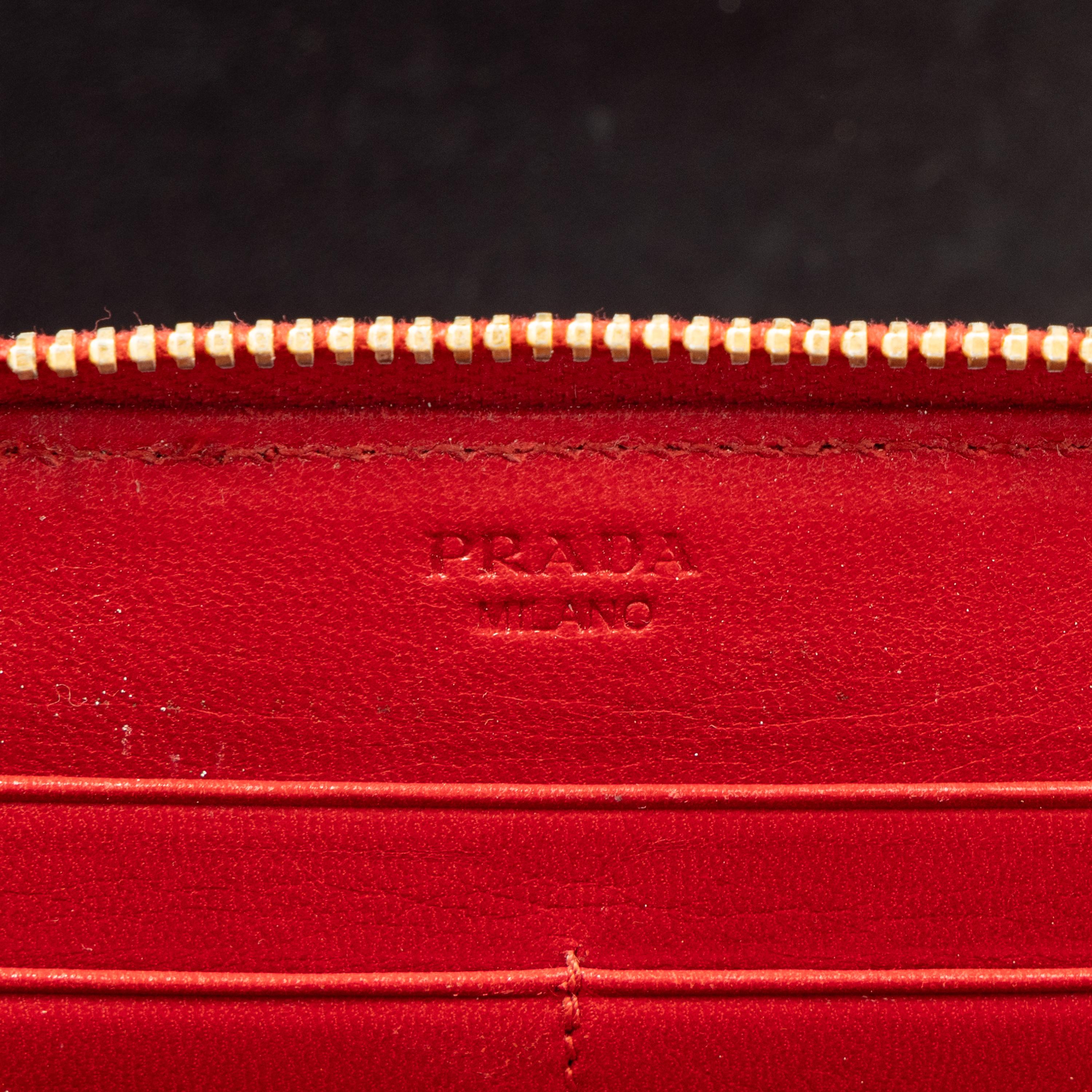PRADA, SMOKING LIPS LEATHER CLUTCH & WALLET