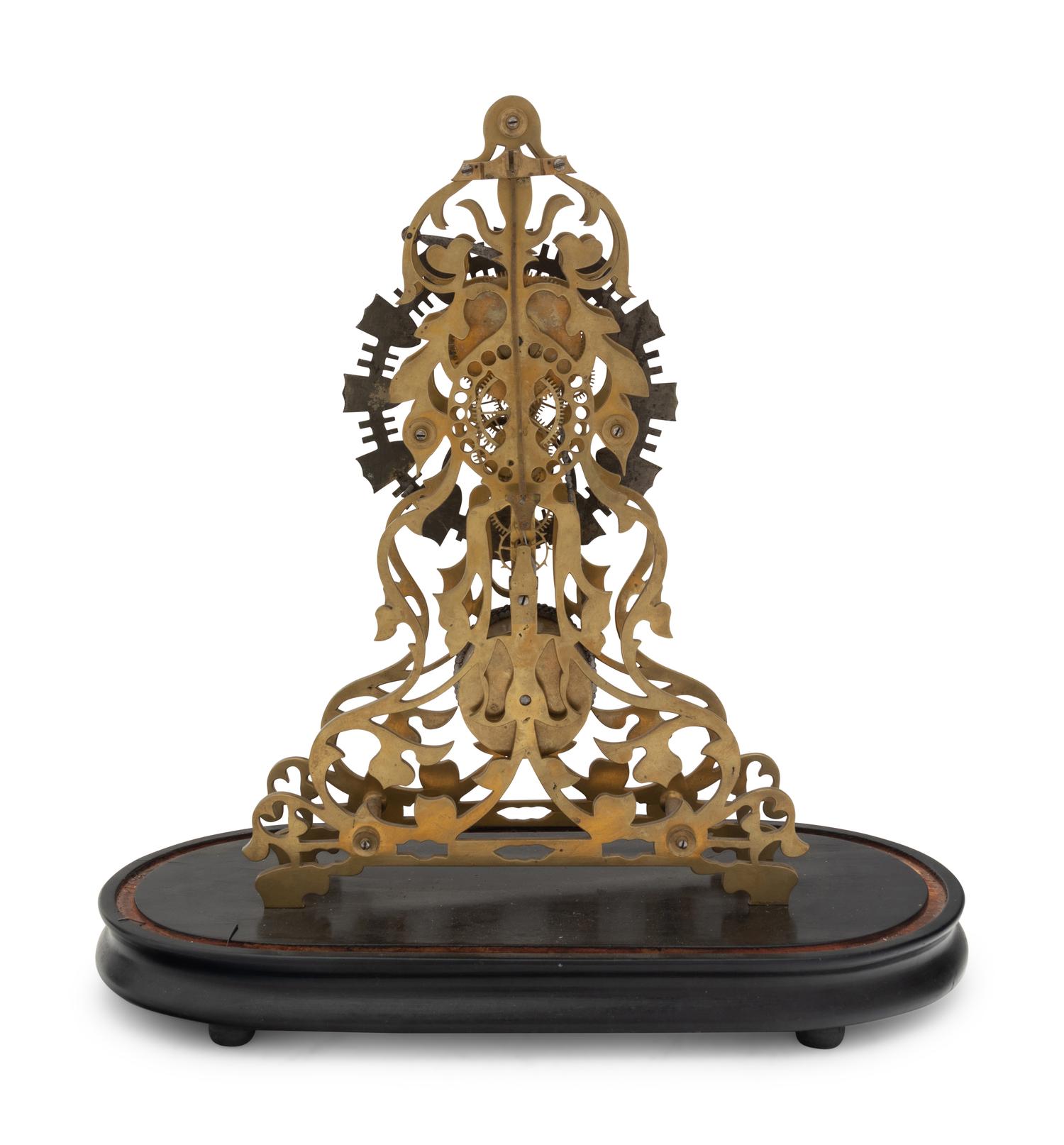 An English Brass and Steel Skeleton Clock