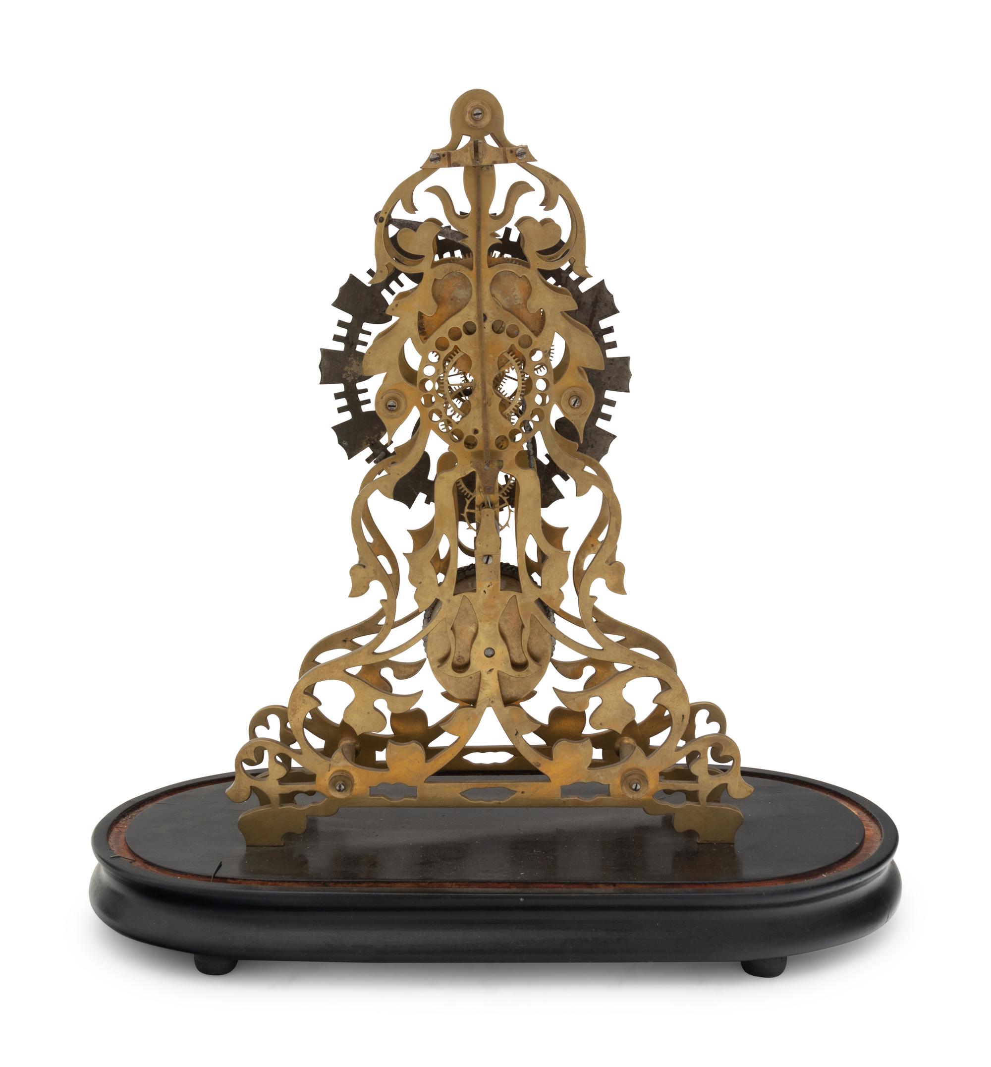 An English Brass and Steel Skeleton Clock