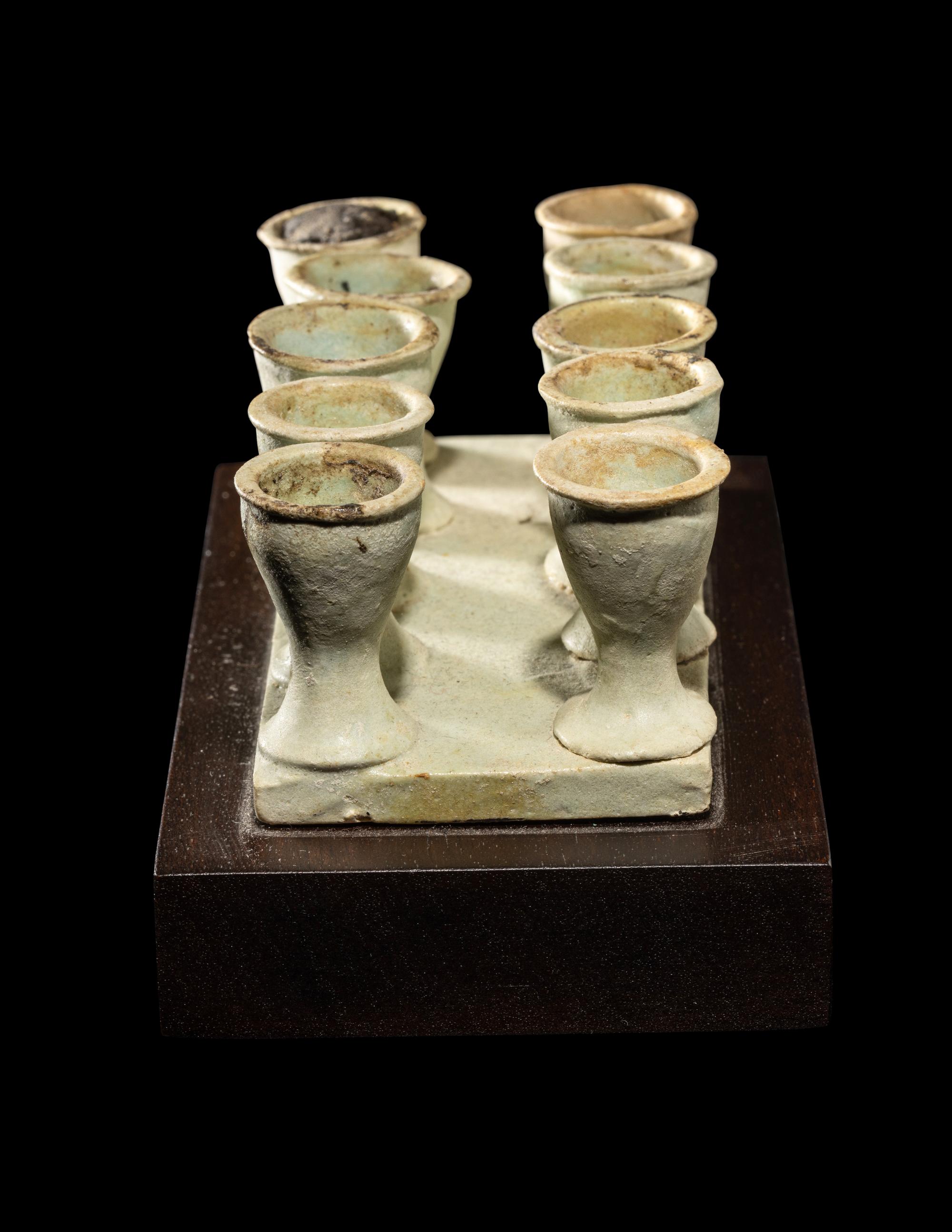An Egyptian Faience Model Offering Tray