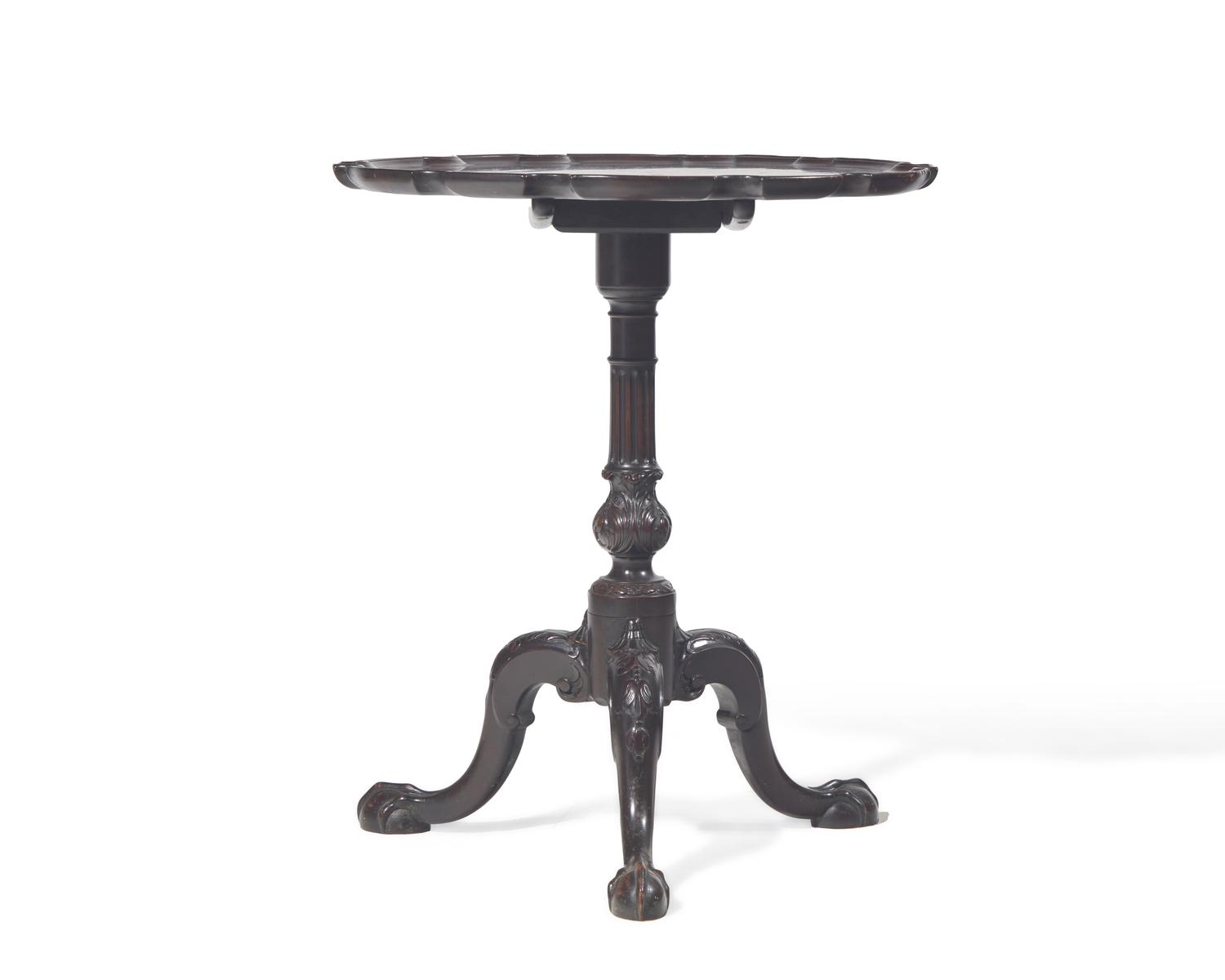 A fine George III carved mahogany tilt-top tea table, circa 1760