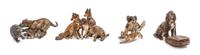 Four Austrian Cold Painted Bronze Figural Groups Width of widest 5 inches. — FIRST HALF 20TH CENTURY