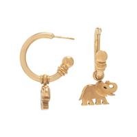 Yellow Gold and Diamond Elephant Earrings