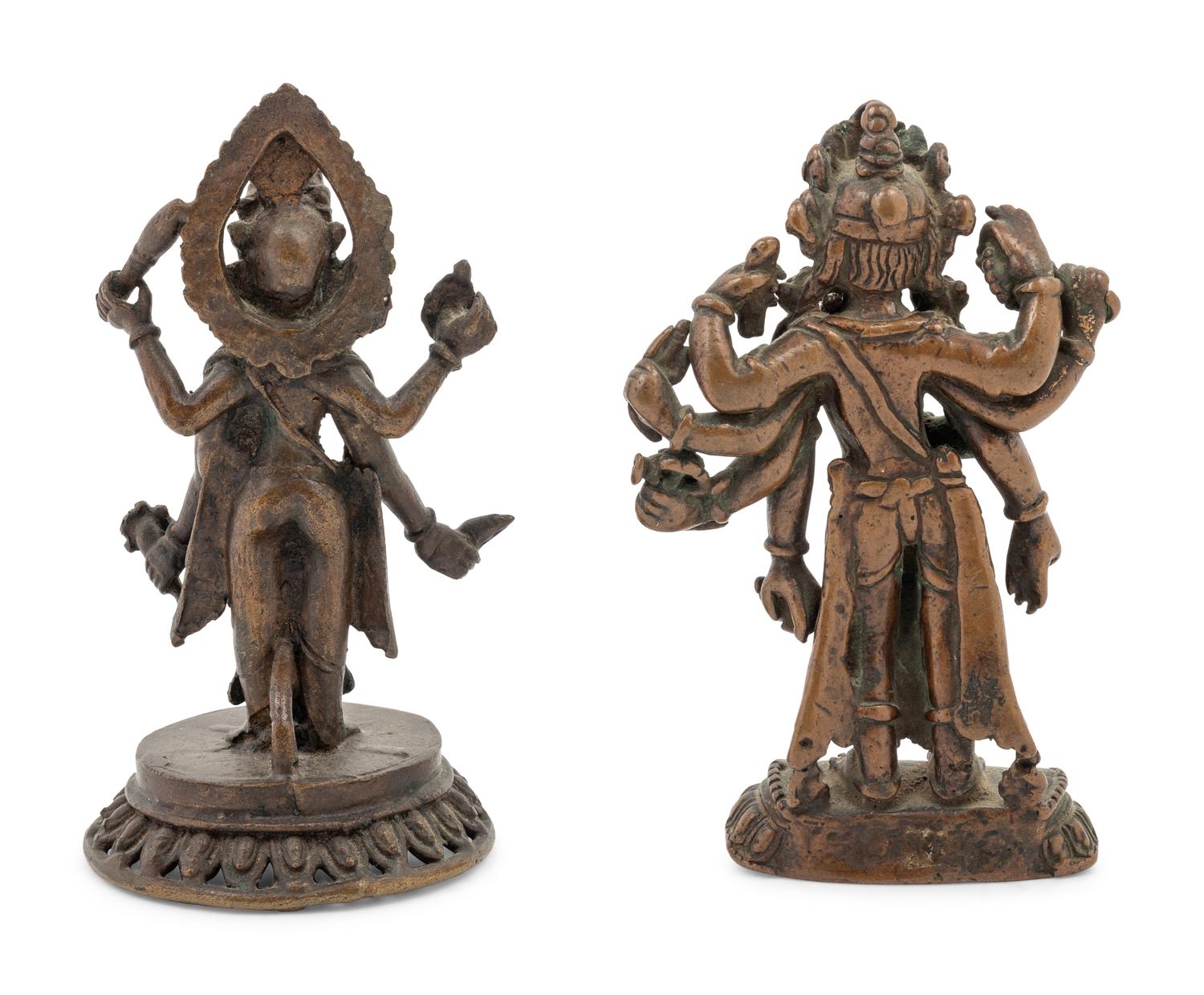 Two Indian Bronze Figures of Shiva