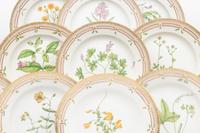 A Set of Fifteen Royal Copenhagen Flora Danica Porcelain Plates
