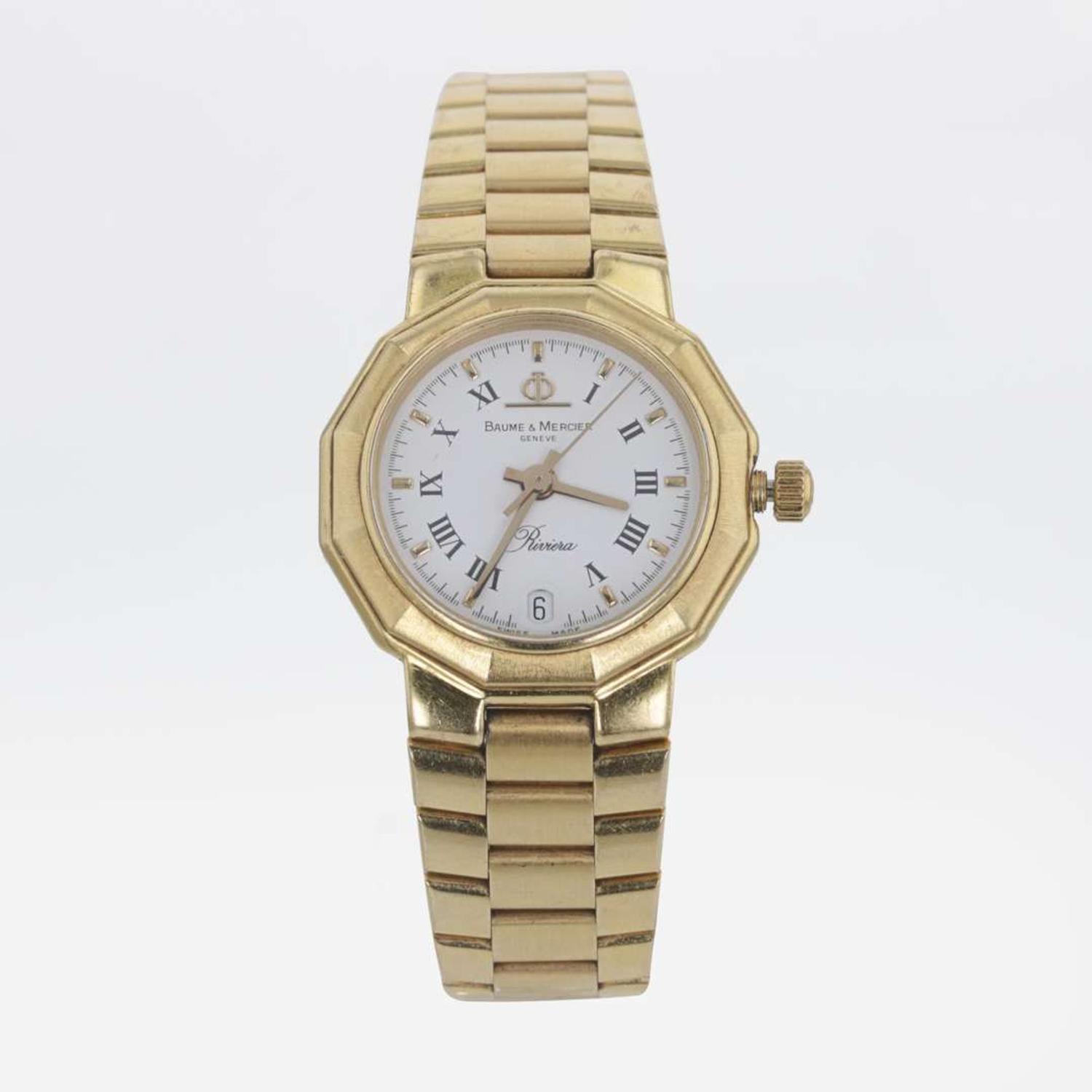18K Yellow Gold Baume & Mercier Riviera Watch Model No. 83212.9