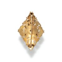 A Persian Gold and Crystal Bird Pin