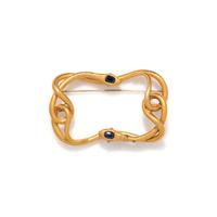YELLOW GOLD AND SAPPHIRE SNAKE BROOCH