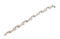 An 18 Karat White Gold, Diamond and Sapphire Bracelet, Charriol, 25.30 dwts.