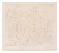 Homme nu avec femme ivre et jeune flûtiste, 1953; printed 1961