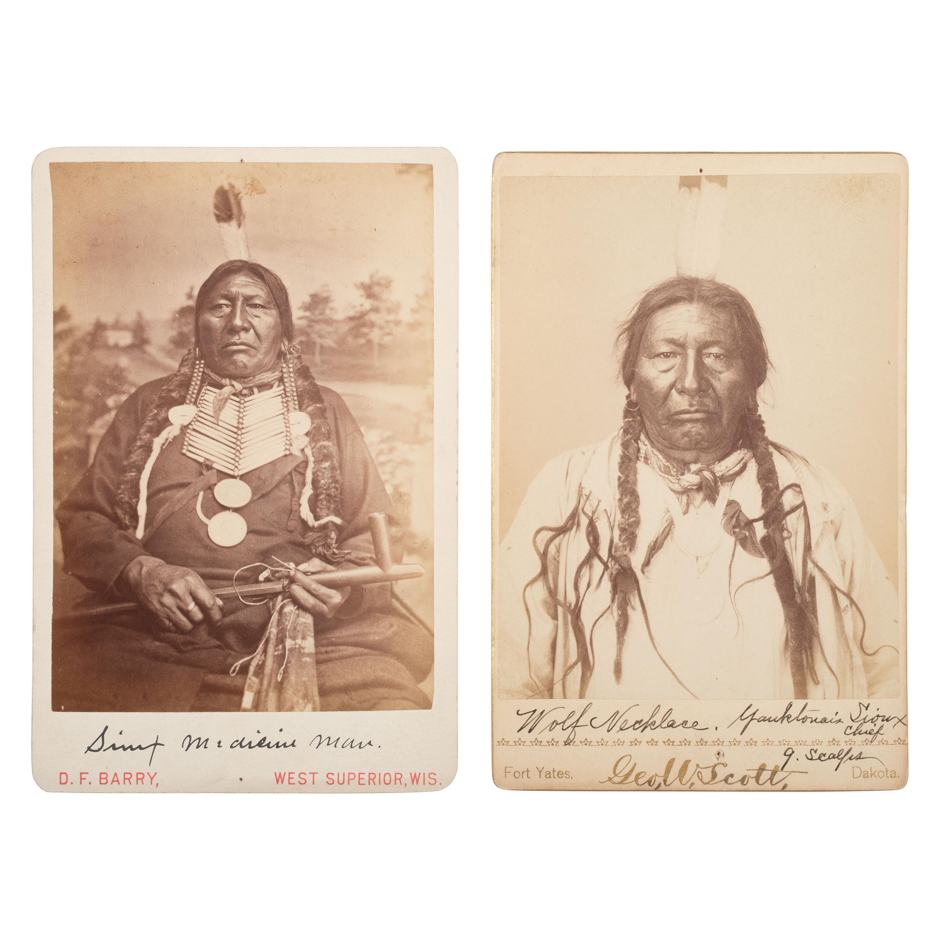 George W. Scott AND David F. Barry (American, 1854-1910) / (1854-1934) — Wolf Necklace, Yanktonai Sioux Chief