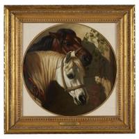 JOHN FREDERICK HERRING THE ELDER (BRITISH 1795–1865) STUDY OF TWO HORSE HEADS