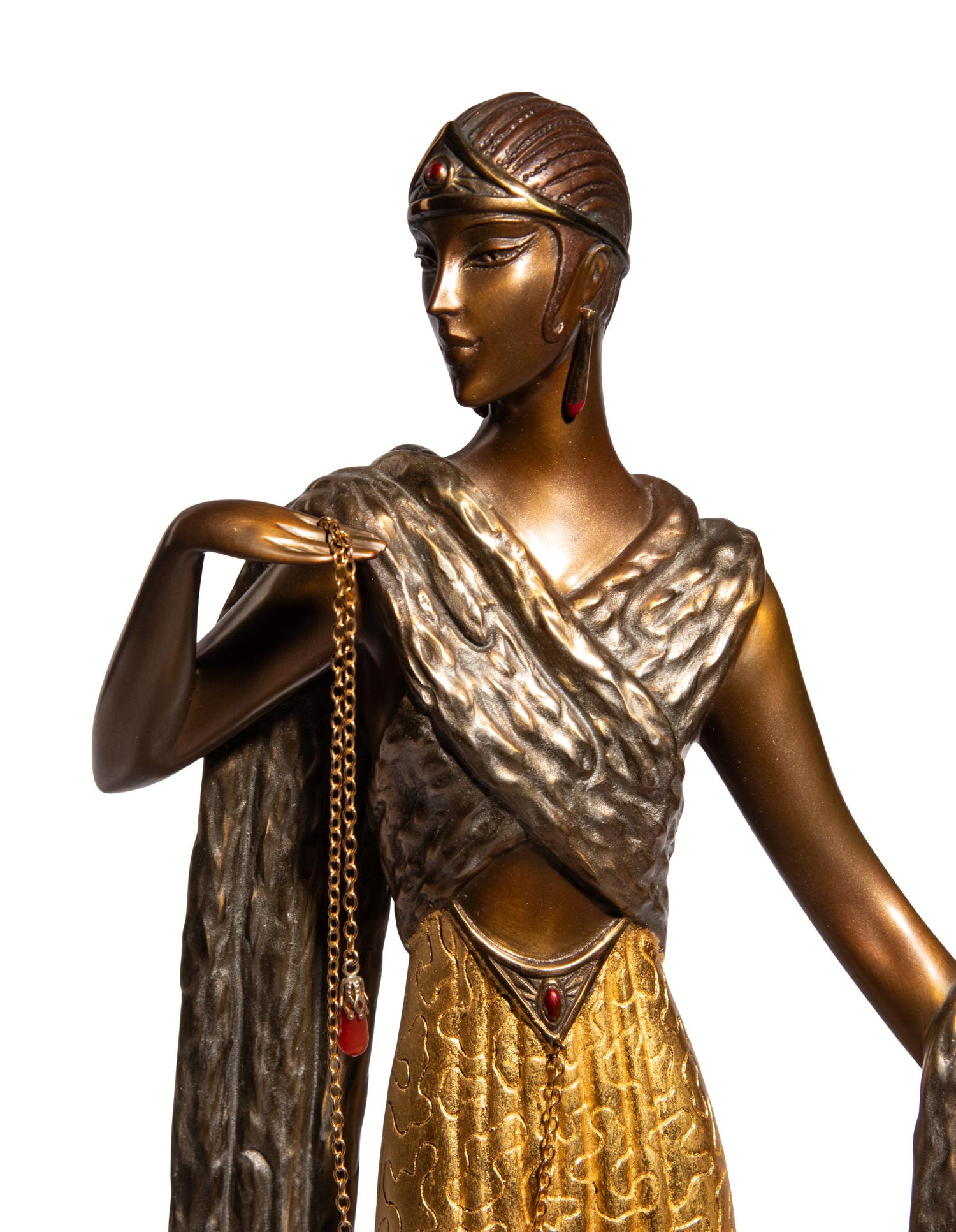 'Je L'Aime' polychrome bronze sculpture