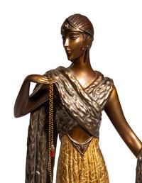 'Je L'Aime' polychrome bronze sculpture