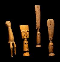 Four Ashanti Wood Fertility Dolls