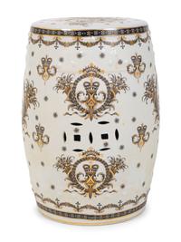 A Chinese Export Porcelain Garden Seat with Armorial Decoration
