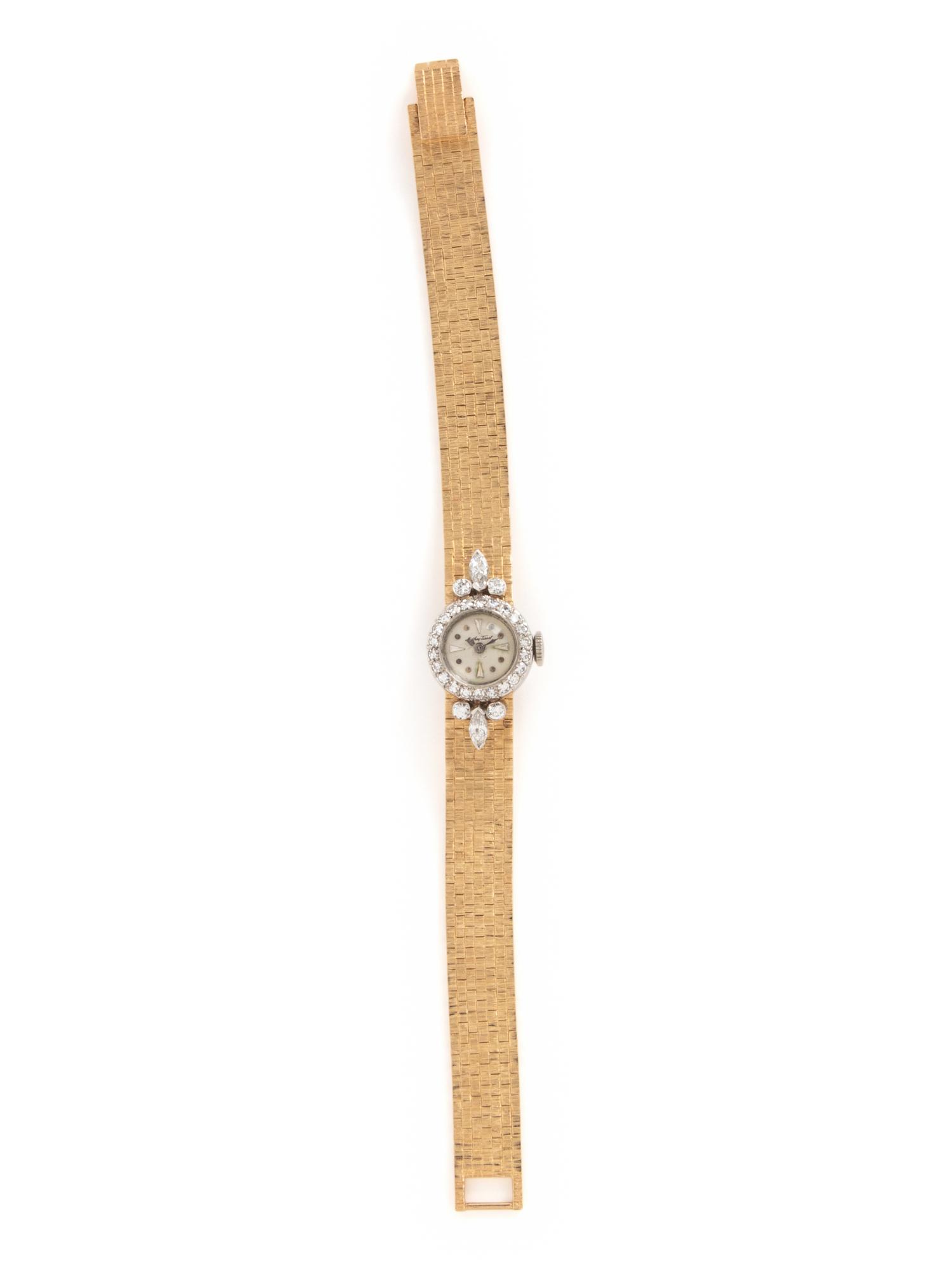 MATHEY TISSOT, YELLOW GOLD, PLATINUM, AND DIAMOND WATCH