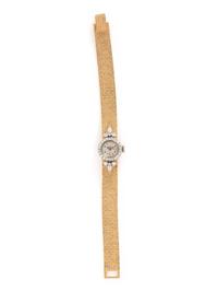 MATHEY TISSOT, YELLOW GOLD, PLATINUM, AND DIAMOND WATCH