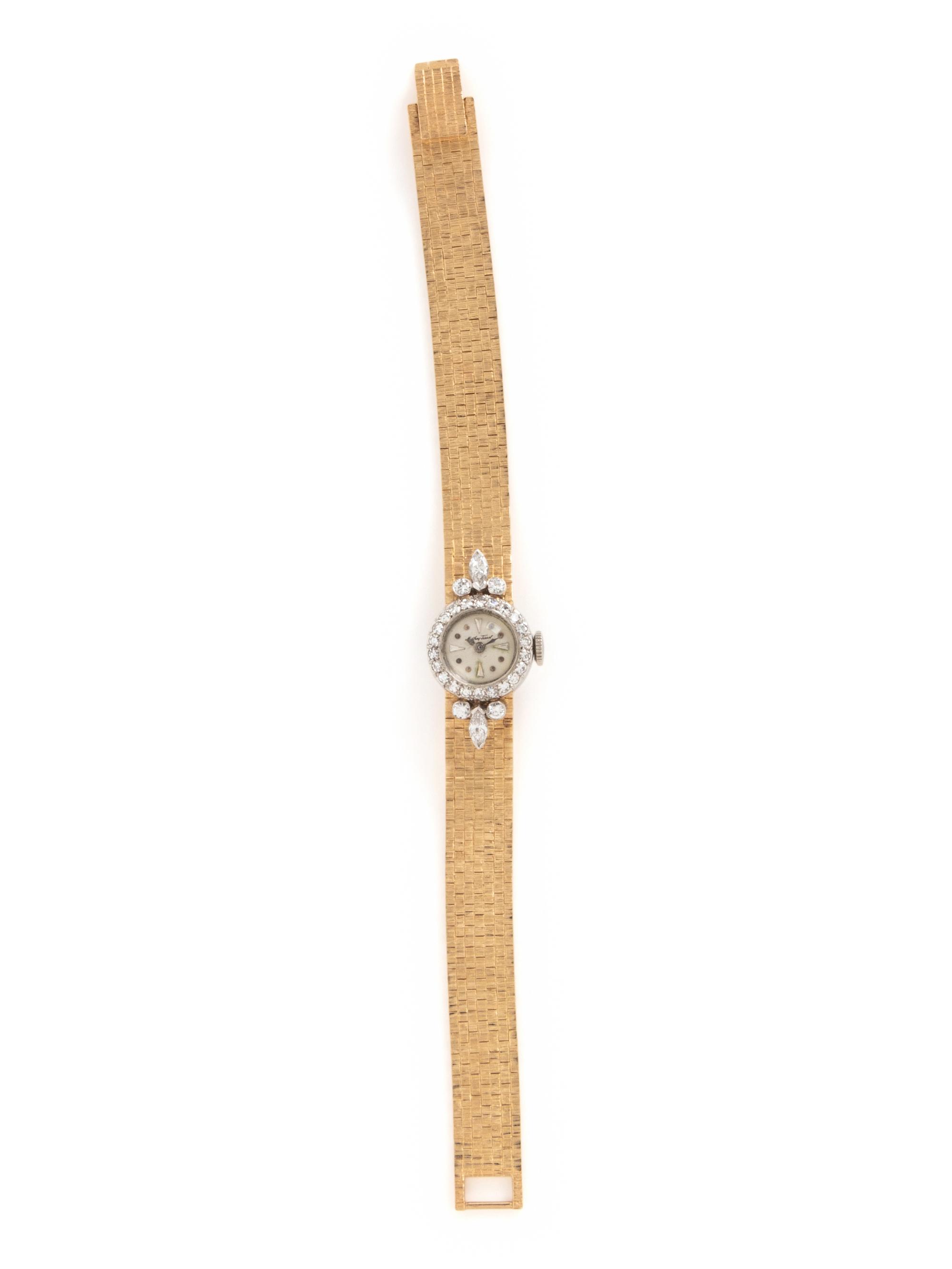 MATHEY TISSOT, YELLOW GOLD, PLATINUM, AND DIAMOND WATCH