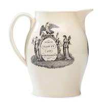 A Liverpool Transfer-Printed Creamware 'Peace, Plenty, and Independence / James Madison' Pitcher