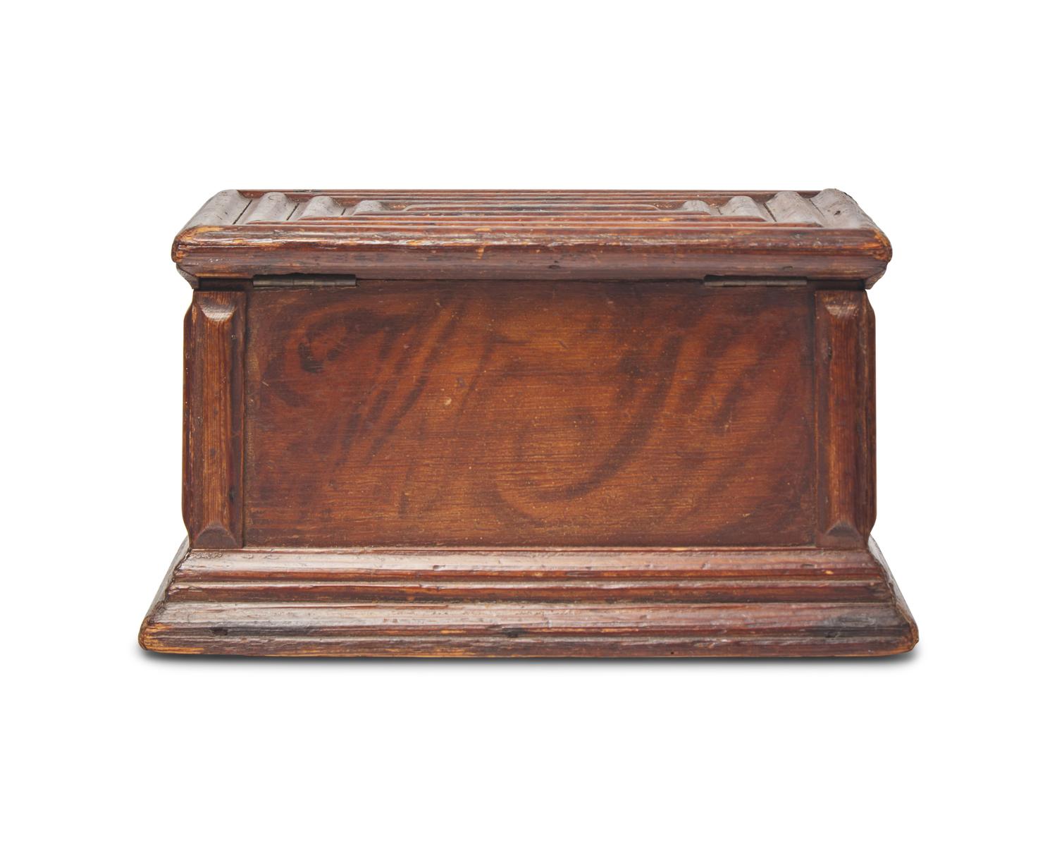 A Federal Carved and Faux-Grained Pine Document Box