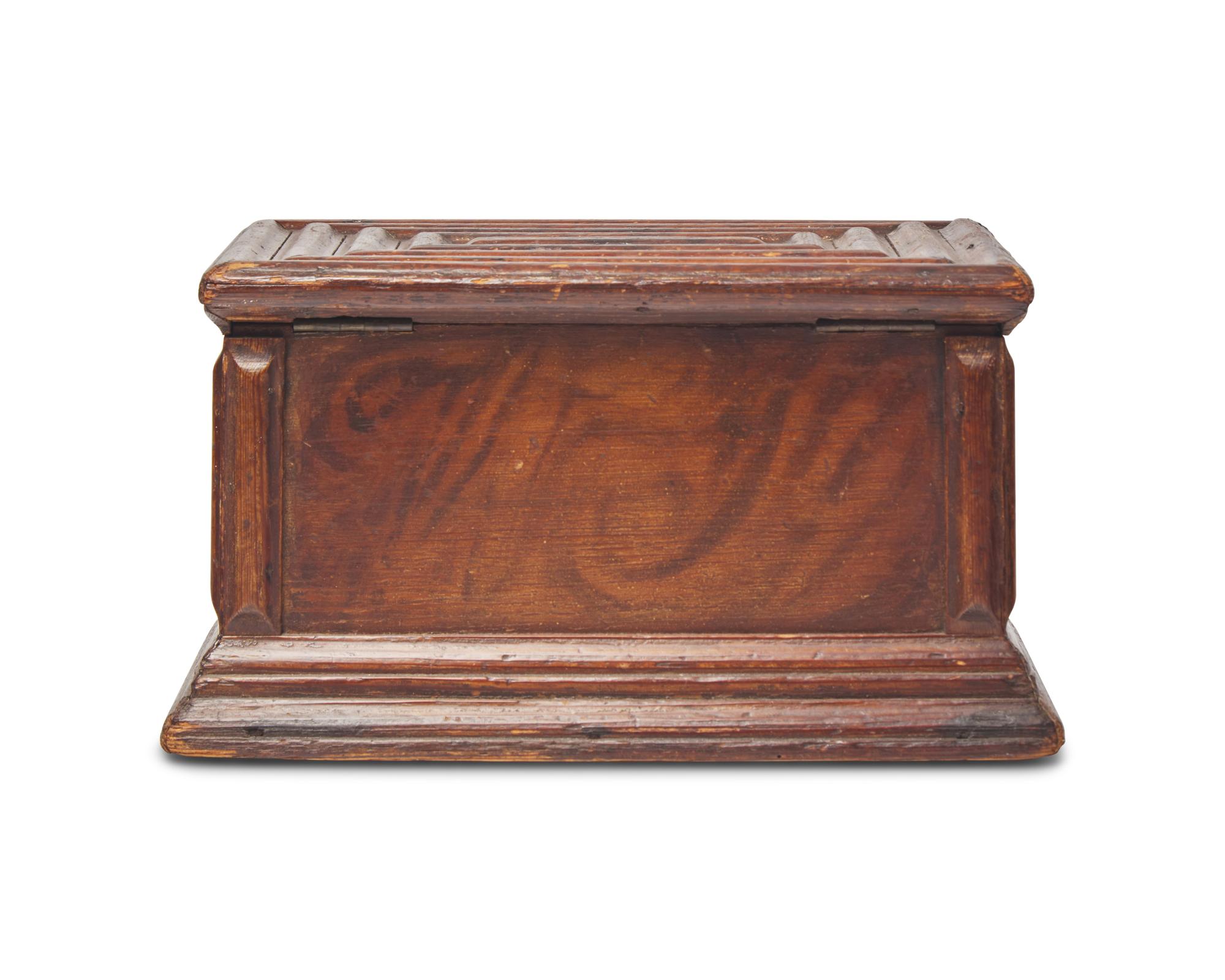 A Federal Carved and Faux-Grained Pine Document Box