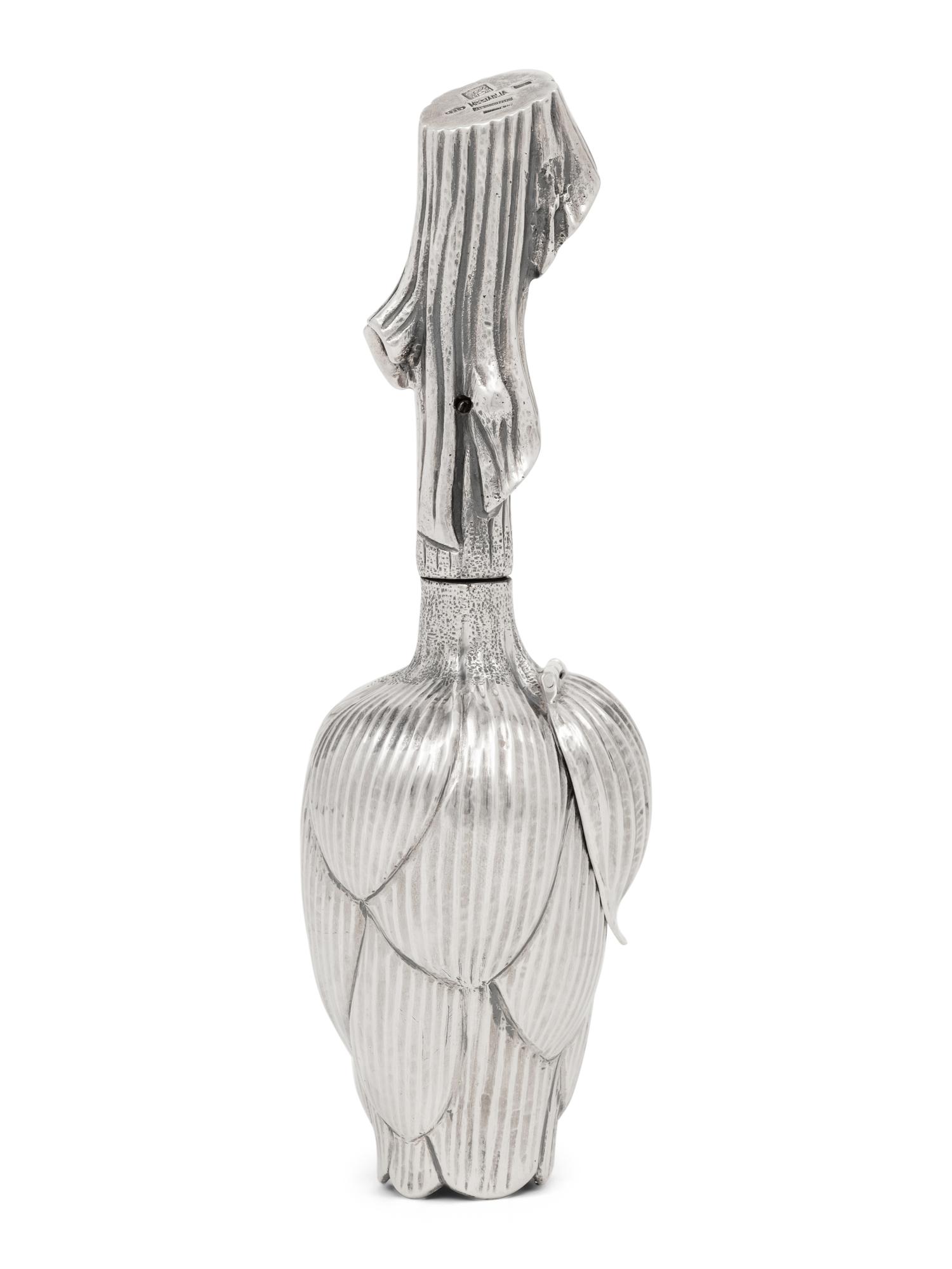 An Italian Silver Artichoke-Form Pepper Mill