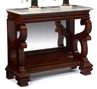 Late Classical marble top mahogany pier table probably philadelphia, pa, circa 1830