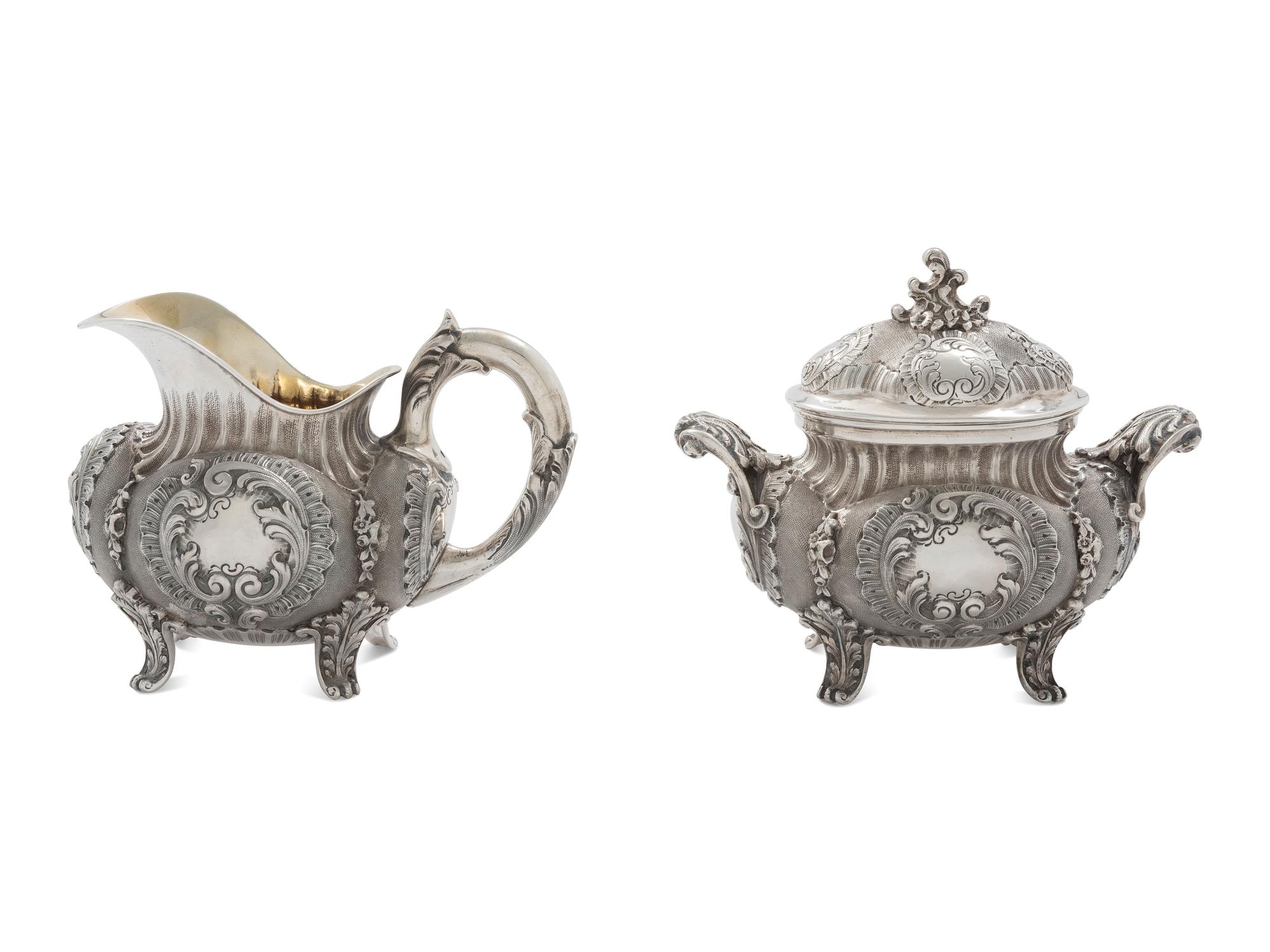 An Italian Silver Four-Piece Tea Service