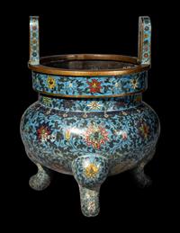 A Large Chinese Cloisonn é Enamel Incense Burner