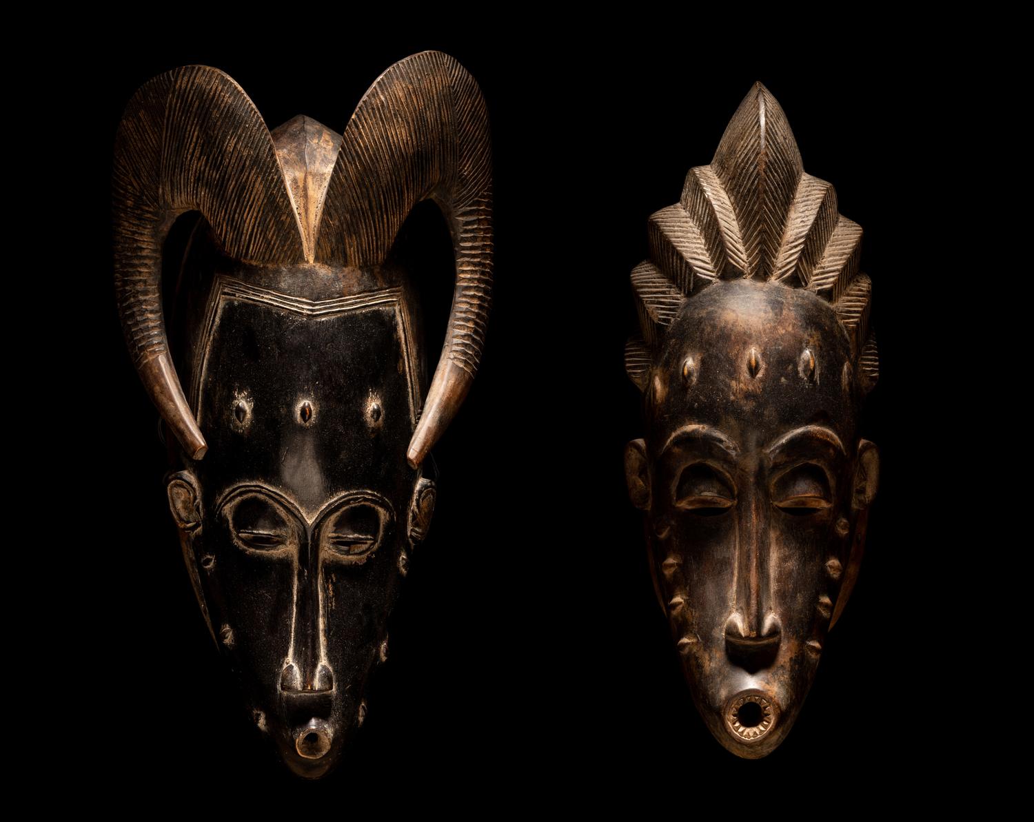 Two Yaure Wood Masks
