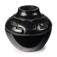 Mela Youngblood (Santa Clara, 1931-1990) — Carved Blackware Pottery Jar