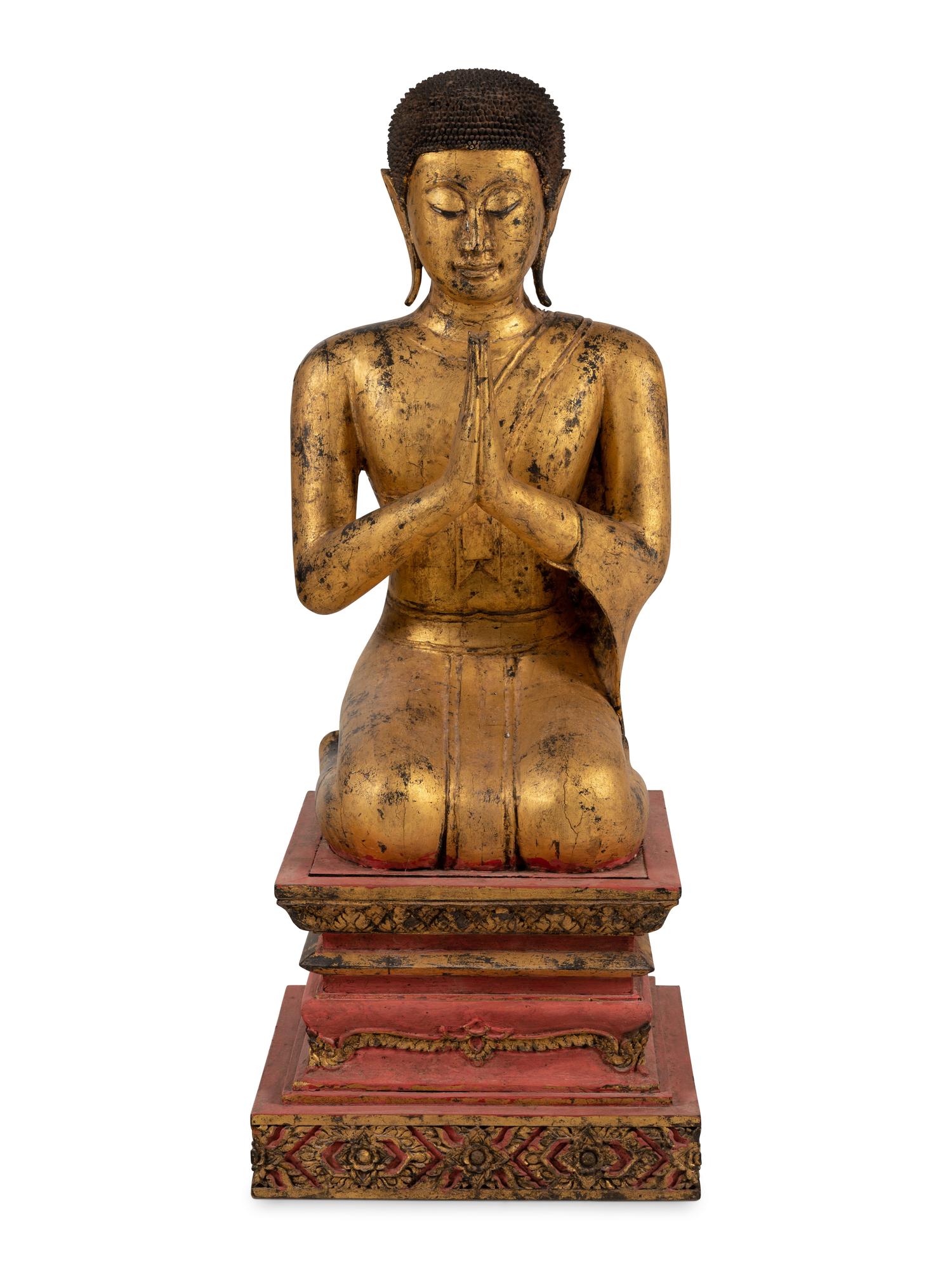 A Large Giltwood Buddha Figure