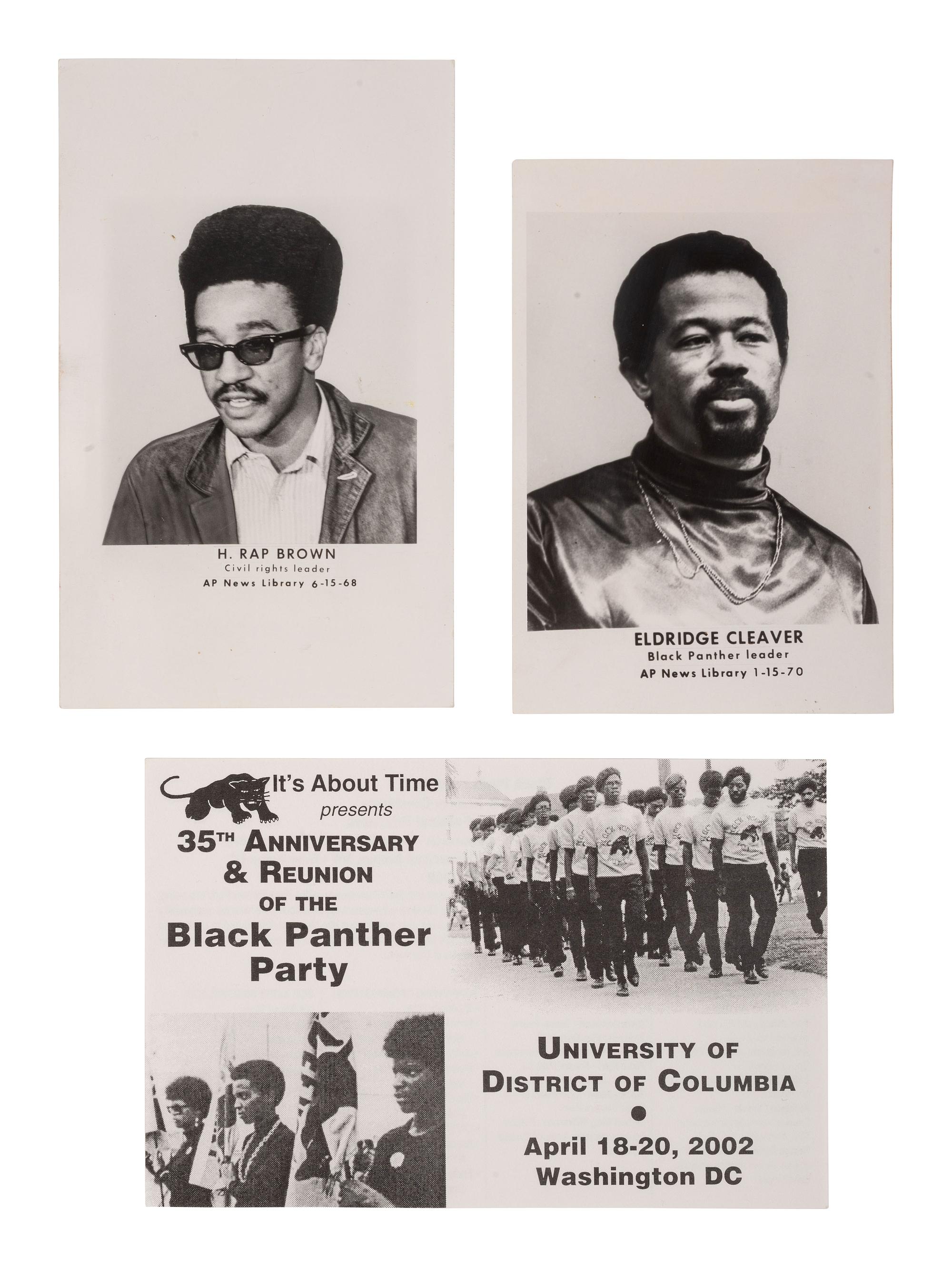 [BLACK PANTHER PARTY]. Newspapers, press photos, and original flyers related to protests and programs involving the Black Panther Party and its members.