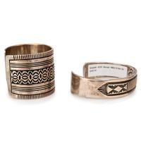 Navajo Sterling Silver Overlay Cuff Bracelets