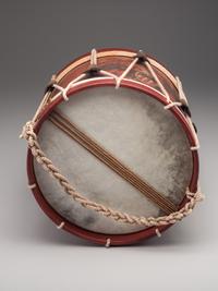 [MILITARIA]. Painted Marine Corps drum, possibly Mexican-War. Manufactured by William Ent, Germantown, PA, ca 1840s.