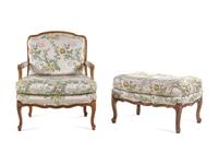 A Louis XV Style Carved Walnut Duchesse Brisée