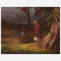 Paul Weber (German, 1823–1916) Gathering Flowers Near the Susquehanna