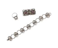 A Collection of 980 Silver and Amethyst Jewelry, Taxco, 43.30 dwts.