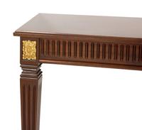 A Louis XVI Style Parcel Gilt Mahogany Console Table