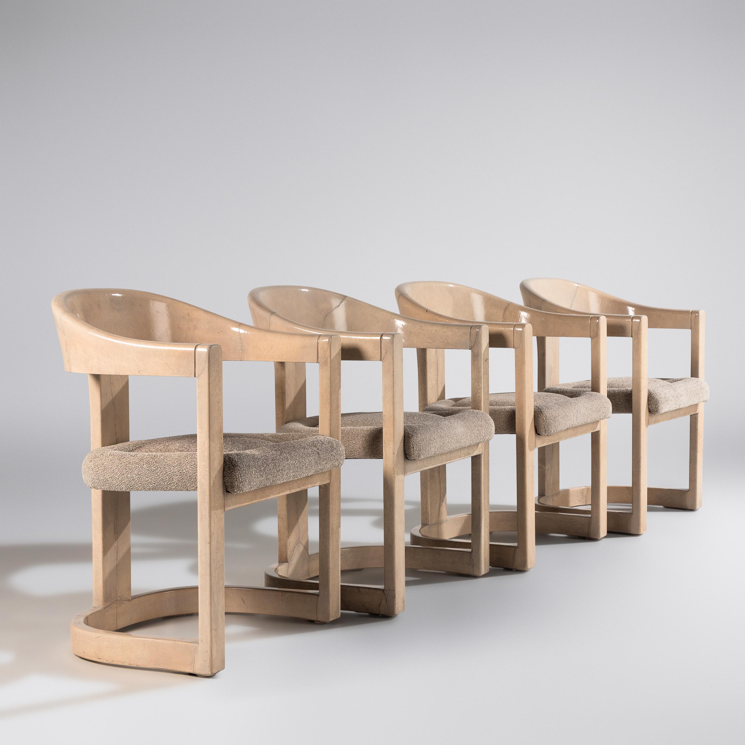 Karl Springer (German-American, 1931–1991) — Four Onassis Chairs